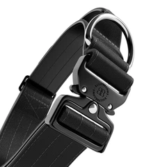 Тактичний широкий нашийник із ручкою для собак BullyBillows Combat Collar Handle 5 cm M: 50 мм, ОШ 43-58 см Чорний