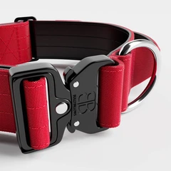 Тактичний широкий нашийник із ручкою для собак BullyBillows Combat Collar Handle 5 cm L: 50 мм, ОШ 45-66 см Червоний