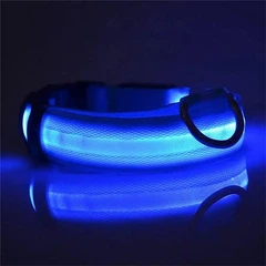 Світлодіодний Lesko Blue L LED нашийник USB світиться для собак та котів