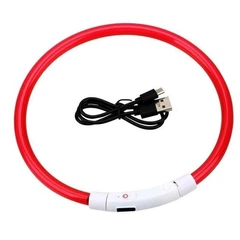 Без бренду Нашийник з LED підсвічуванням з підзарядкою USB S 40 см