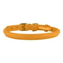 Нашийник для Собак Круглий Шкіряний BronzeDog Premium Crazy Голд XS 7 мм 18-25 см (002180)