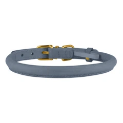 Нашийник для Собак Круглий Шкіряний BronzeDog Premium Crazy Блакитний L 11 мм 38-48 см (002522)