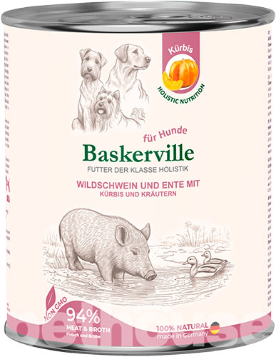 Baskerville Holistic Кабан та качка з гарбузом та зеленню для собак