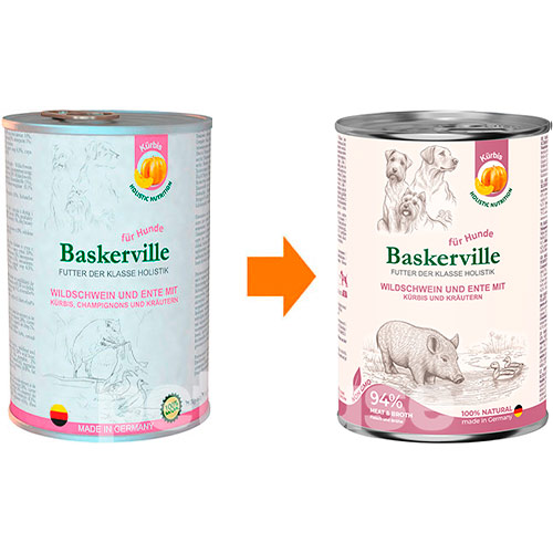 Baskerville Holistic Кабан та качка з гарбузом та зеленню для собак