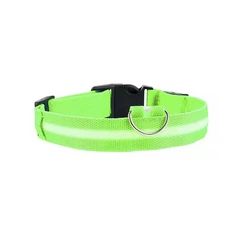 Світлодіодний LED нашийник Lesko Green M USB, що світиться для собак і котів