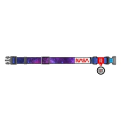Collar Нашийник для собак нейлоновий WAUDOG Nylon з QR паспортом, малюнок "NASA21", пластиковий фастекс, M, Ш 20 мм, Д 28-40 см