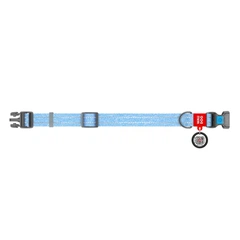 Collar Нашийник WAUDOG з QR паспортом (ширина 20 мм, довжина 28-40 см), блакитний