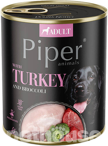 Dolina Noteci Piper Cans Adult with Turkey and Broccoli — Вологий корм для собак