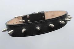 Нашийник для собаки шкіряний з шипами Lockdog, Д 30-40 см, Ш 3 см (ld038_M)