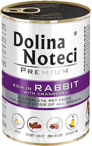 Dolina Noteci Premium Cans Adult rich in Rabbit and Cranberries — Вологий корм для собак