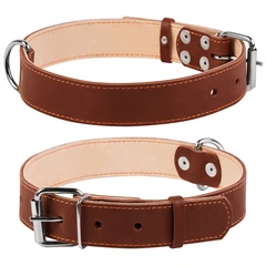 Нашийник подвійний CoLLaR шкіра коричневий 02796 (4820082496555)A