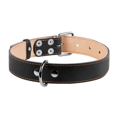 Нашийник подвійний CoLLaR шкіра чорний 02791 (4820082491987)A