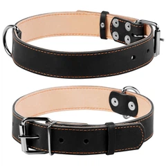 Нашийник подвійний CoLLaR шкіра чорний 02791 (4820082491987)A
