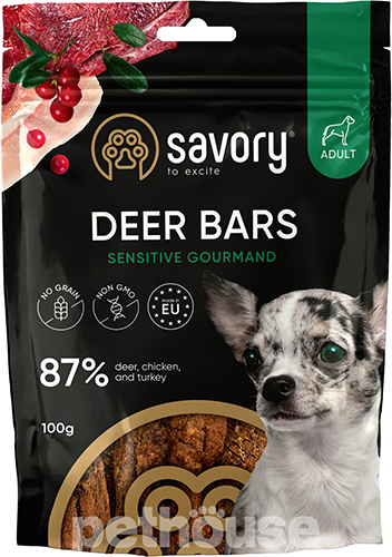 Savory Deer Bars Sensitive Gourmand Батончики з олениною для собак