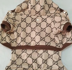 Без бренду Комбінезон для собак бежевий Louis Vuitton XXS