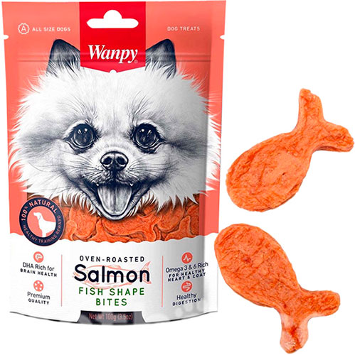 Wanpy Salmon Fish Shape Bites Рибки з лососем і куркою для собак