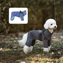 Світловідбивний дощовик-комбінезон для собак Derby R61 Grey Reflective S