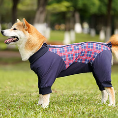 Без бренда Комбінезон/попона для собак DoubleWin Recovery Suit Plaid Red XS