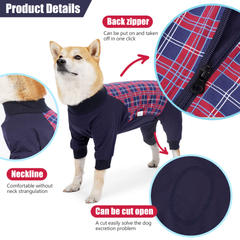 Без бренда Комбінезон/попона для собак DoubleWin Recovery Suit Plaid Red XS
