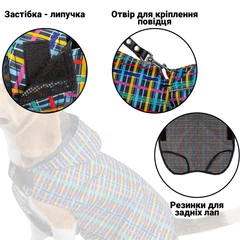 Дощовик для Собак Barksi Textile з Капюшоном Кліточка 2XS (17518718)