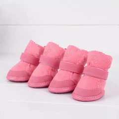 Без бренда Взуття для собак DogClub замшеві черевики 2" Pink