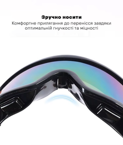 Без бренда Окуляри для собак Dog Goggles з УФ-захистом, водонепроникні, регульовані, Срібний (236-GREY)