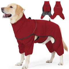 Зимовий водонепроникний комбінезон для собак Wan Talk Four-legged Reflective Jacket, Red, S