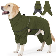 Зимовий водонепроникний комбінезон для собак Wan Talk Four-legged Reflective Jacket, Army Green, S