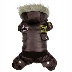 Зимовий комбінезон для котів Pet Style "USA" Коричневий XS