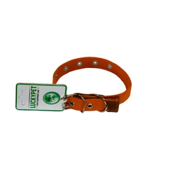 Нашийник брезентовий одинарний зі шкірою Lucky Pet Помаранчевий, 2.5 см/31-40 см