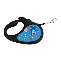 Collar Повідець-рулетка для собак WAUDOG R-leash, малюнок "Рік та Морті 3", L, до 50 кг, 5 м, світловідбиваюча стрічка чорний