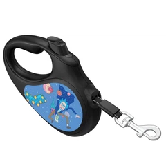 Collar Повідець-рулетка для собак WAUDOG R-leash, малюнок "Рік та Морті 3", L, до 50 кг, 5 м, світловідбиваюча стрічка чорний