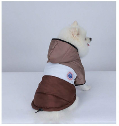 Куртка для собак та котів EcoToys Coffee-Grey S сіро-коричнева A: 26 см B: 41 см C: 26 см 6940