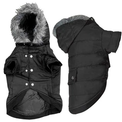 Одяг для собак Flamingo Polar Black куртка з капюшоном, чорний, 34 см