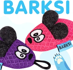 Іграшка для котів Barksi Мишка з дзвіночком 8 х 4 см Рожева (3431) (2007033059577)