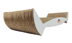 Без бренда Кігтеточка - лежанка дряпка для кішок та котів WellCat Whiskers 54х24х12 см та коробка будинок 55*26*27см