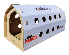 Без бренда Кігтеточка - лежанка дряпка для кішок та котів WellCat Whiskers 54х24х12 см та коробка будинок 55*26*27см
