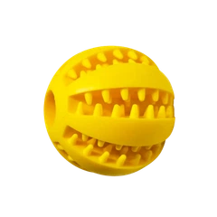 Інтерактивна іграшка м'ячик для собак AnimAll з отворами для корму 6 см, yellow