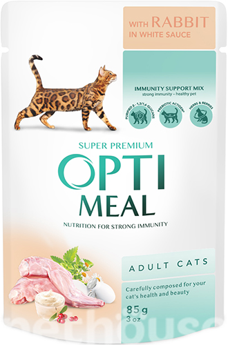 Optimeal Шматочки з кроликом в білому соусі для котів