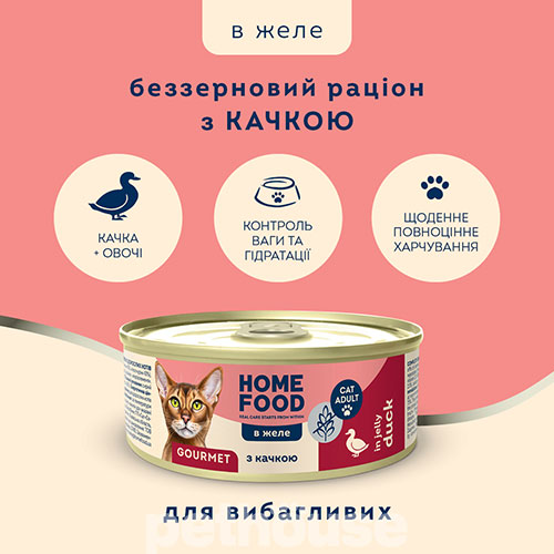 Home Food Вологий корм (шматочки в желе) для котів