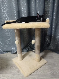 Кігтеточка стовпчик дряпка з лежанкою "Гаваї" джут Oppa Styopa
