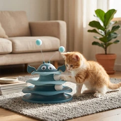 Іграшка Taotaopets 079906 Dark Blue для кота інтелектуальна 3-х рівнева Вежа