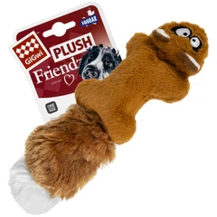 Іграшка для собак GiGwi Plush Білка з 2-ма пискавками, плюш, штучне хутро, гума, 24 см (75066)