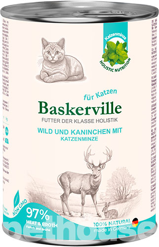 Baskerville Holistic Оленина з кроликом та котячою м'ятою для котів