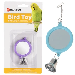 Іграшка для папуг кругле дзеркало з дзвіночком Flamingo Mirror Round+Bell (100289)