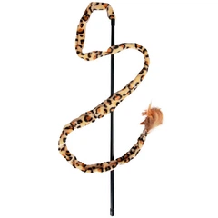 Іграшка вудка для котів з пір'ям і дзвіночком Flamingo Leopard Fishing Rod (504176)