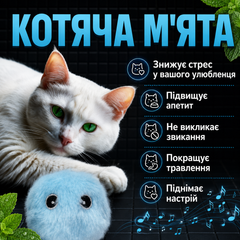 Без бренда Інтерактивний м'який м'ячик зі звуком для котів Pet Gravity PG-CT166 Blue
