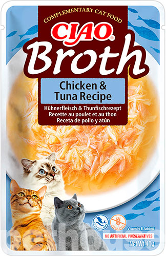 Inaba CIAO Broth Тушкована курка з тунцем у бульйоні для котів