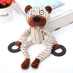 Derby Плюшева іграшка для собак Squeaky Dog Toy with Rubber Ring - Beige Bear