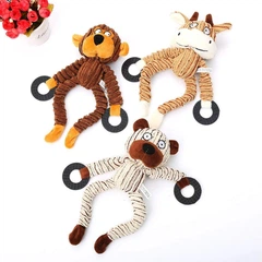 Derby Плюшева іграшка для собак Squeaky Dog Toy with Rubber Ring - Beige Bear